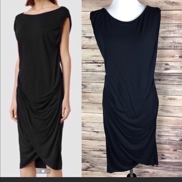 All Saints wrap skirt dress Sz 2 Navy blue